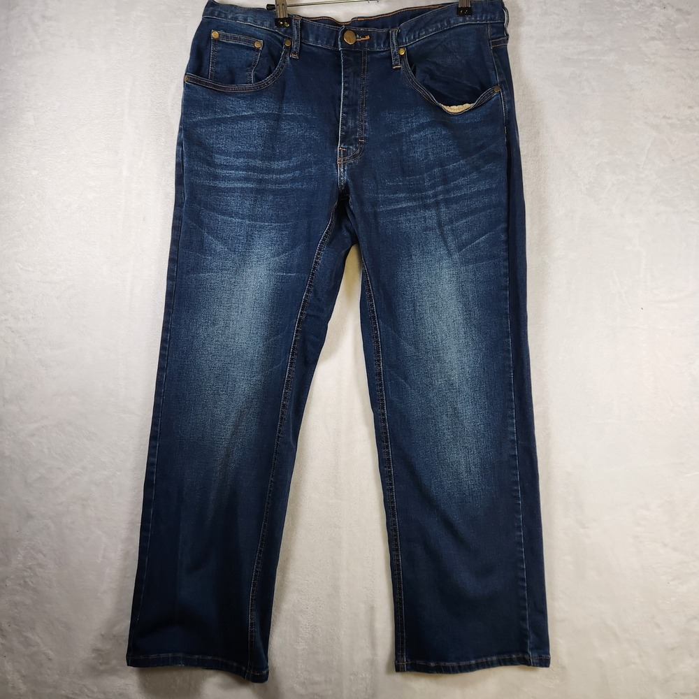 Men's Dark Wash‎ Denim Jeans Relaxed Fit Casual Everyday Wear